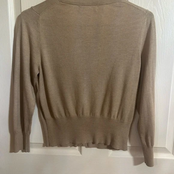 Banana Republic Taupe Zip-Front Cardigan Sweater | Size S - Picture 4 of 8